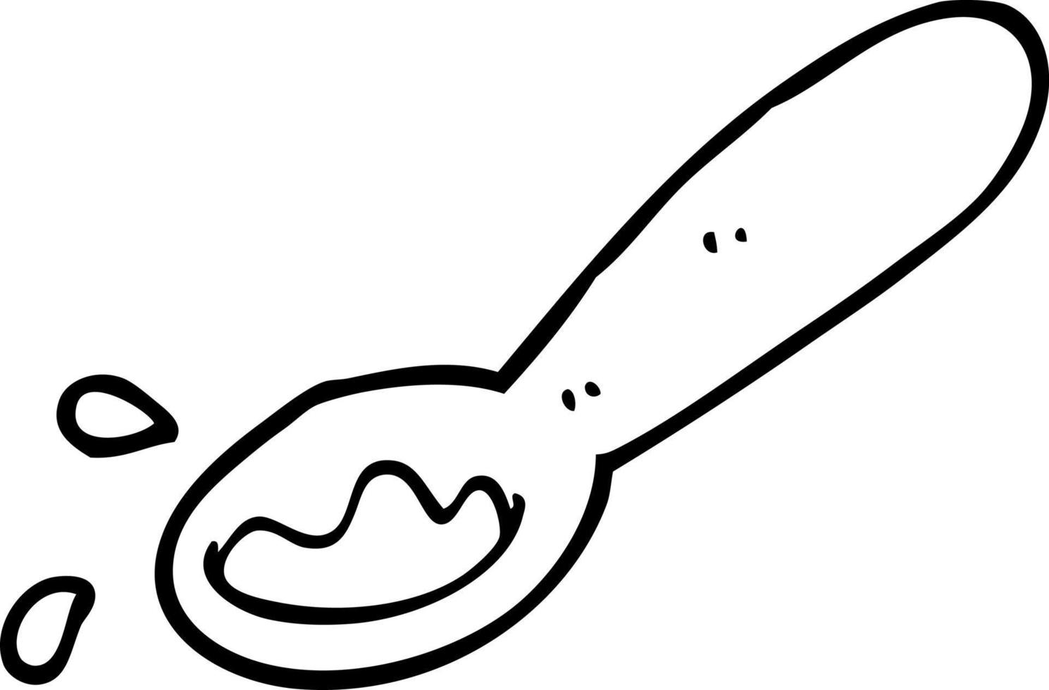 Strichzeichnung Cartoon Schöpfkelle mit Essen vektor