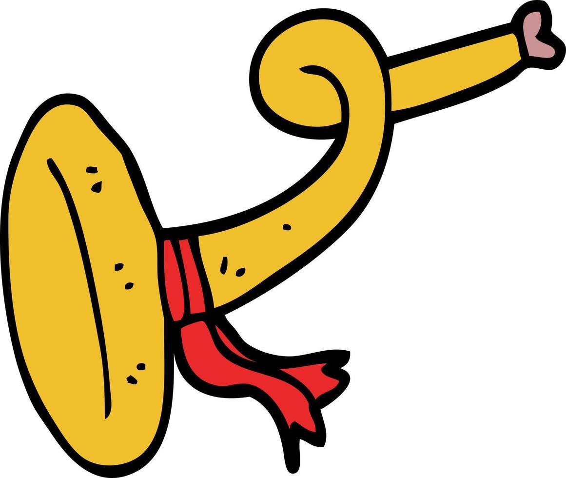 tecknad doodle curled horn instrument vektor