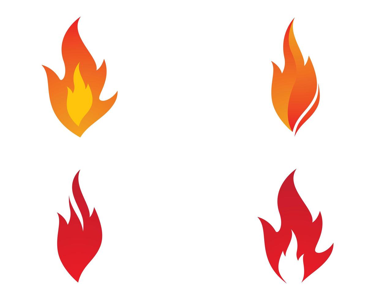 Feuerflamme Icon Set vektor