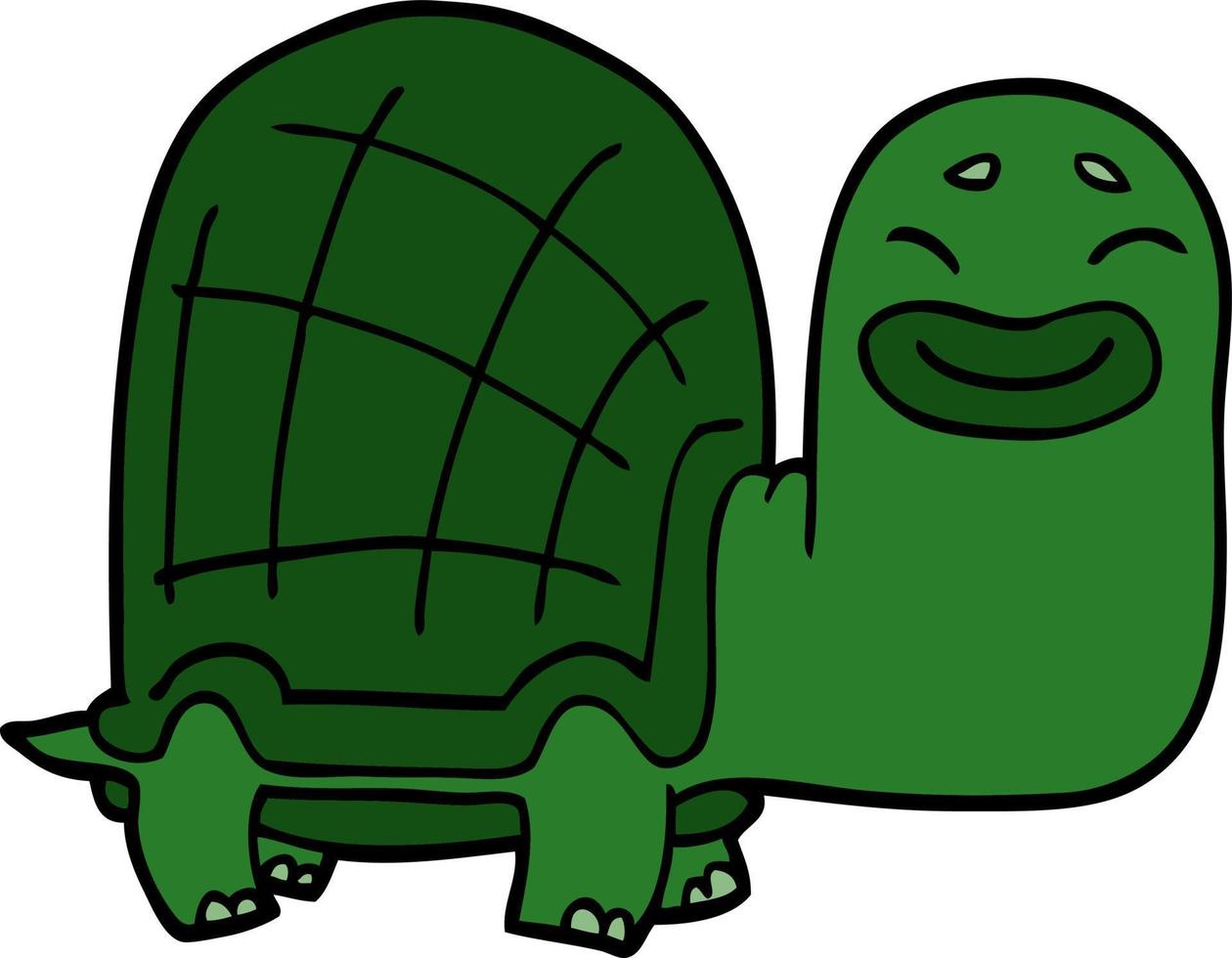 Cartoon-Doodle glückliche Schildkröte vektor