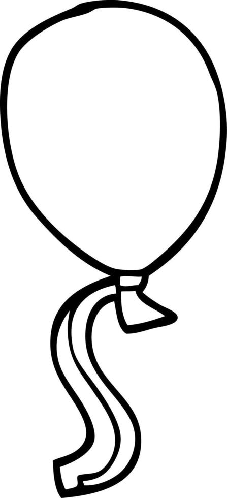 Strichzeichnung Cartoon-Ballon mit Schnur vektor