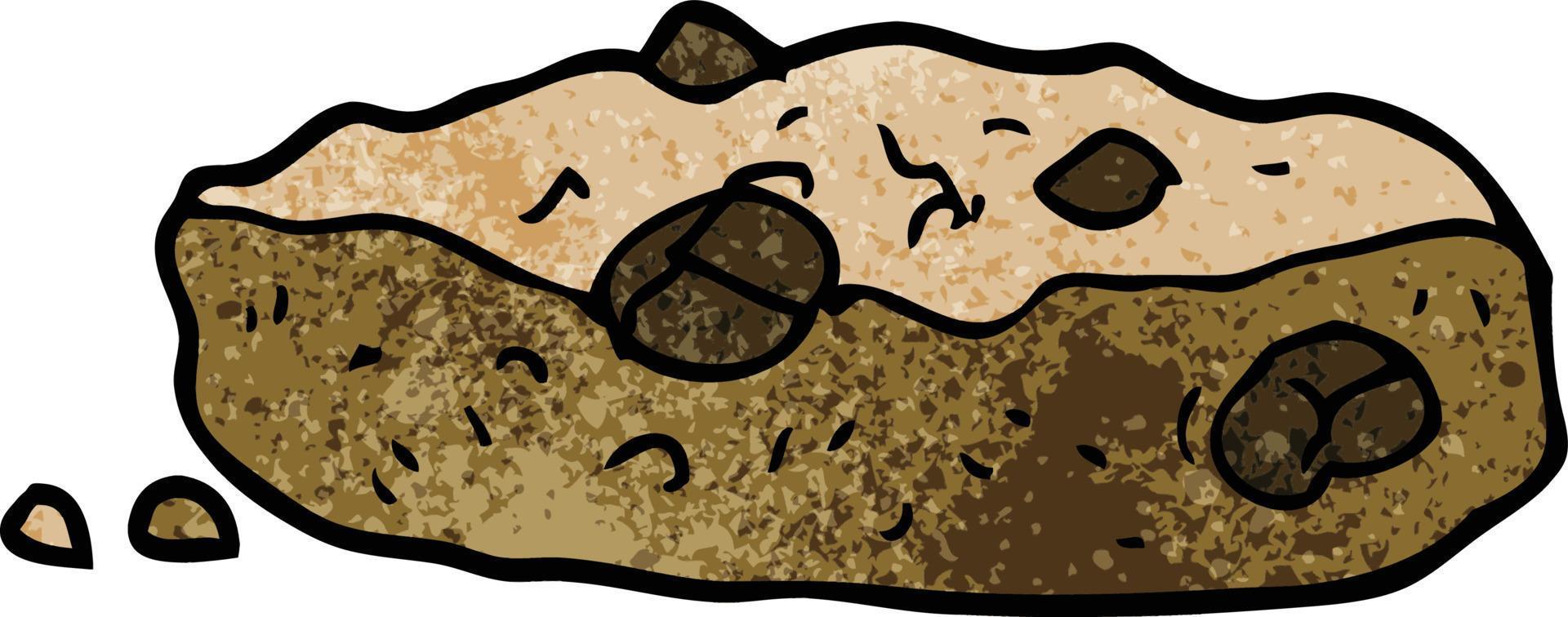 tecknad doodle choclate chip cookie vektor