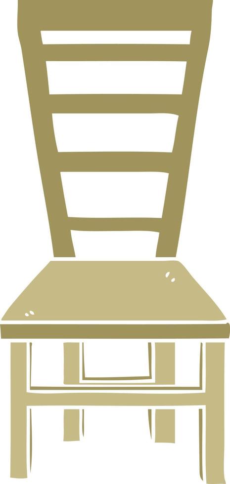 gammal trä- stol platt Färg stil tecknad serie vektor