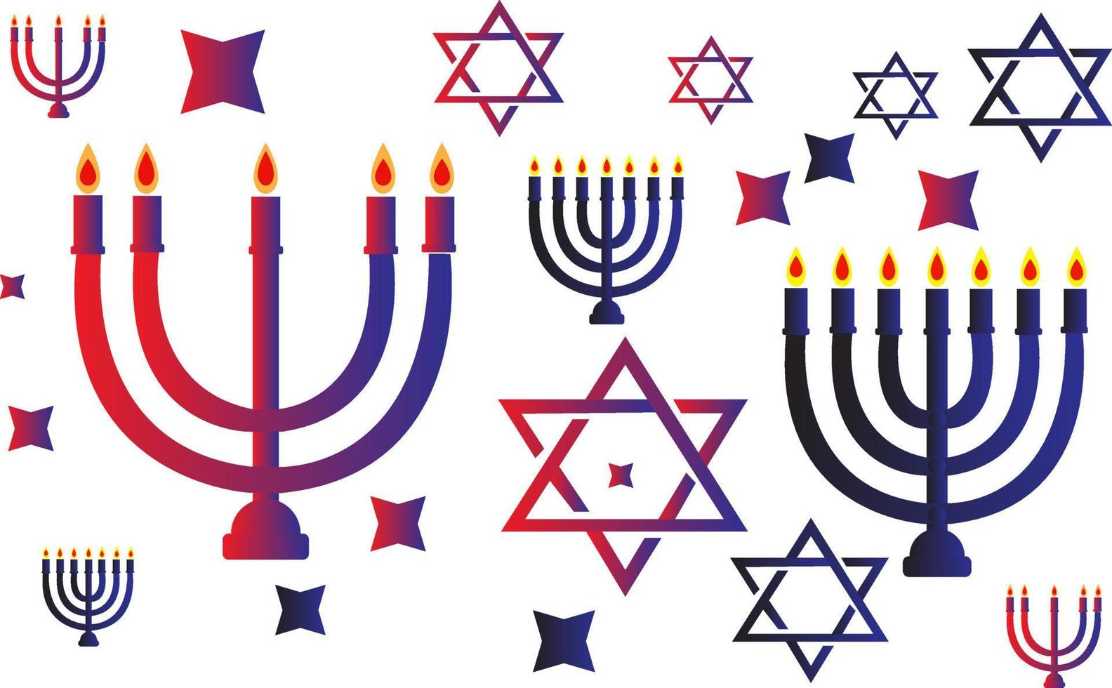 bakgrund vit Lycklig hanukkah röd och blå. vektor