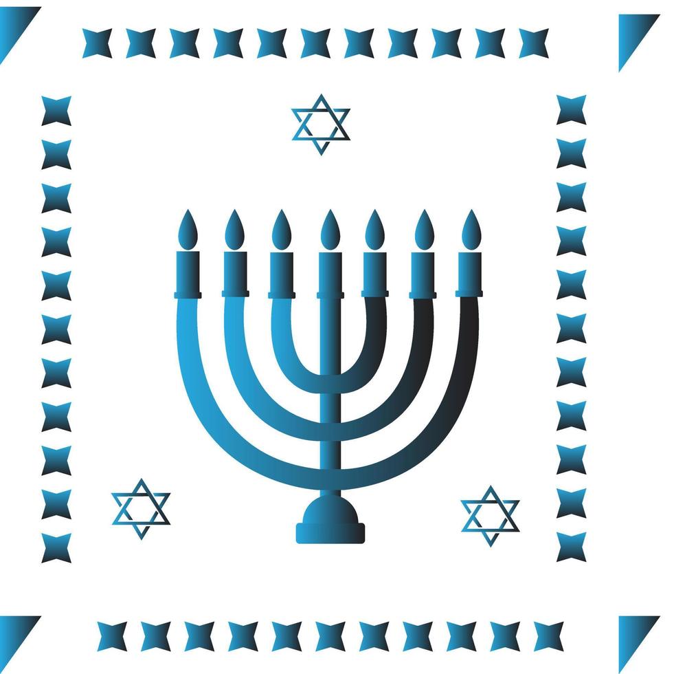 bakgrund vit Lycklig hanukkah dag blå. vektor