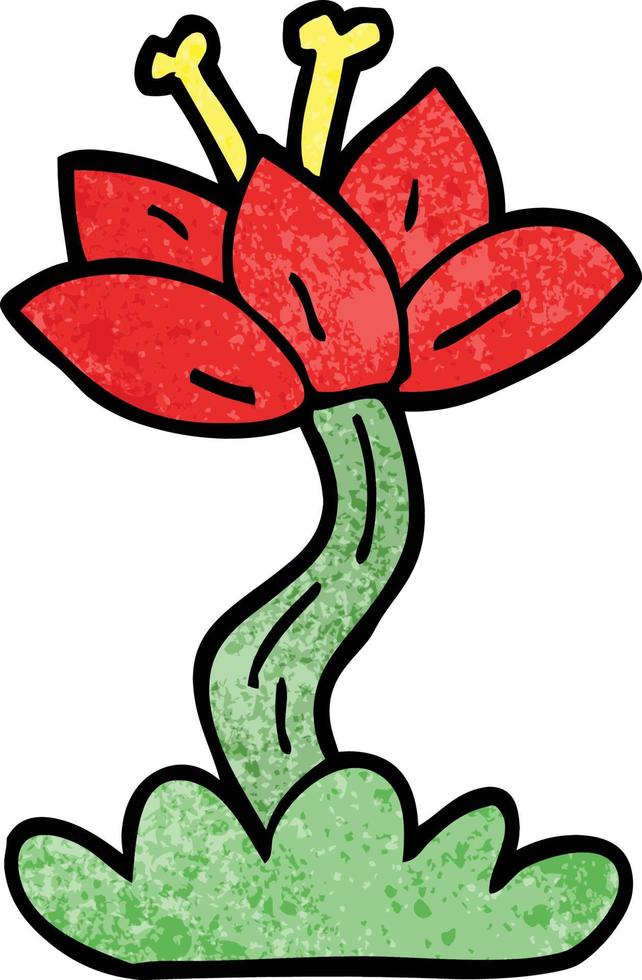 tecknad serie klotter röd lilly vektor