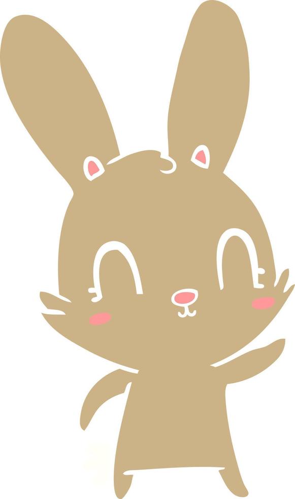 niedliches Cartoon-Kaninchen im flachen Farbstil vektor