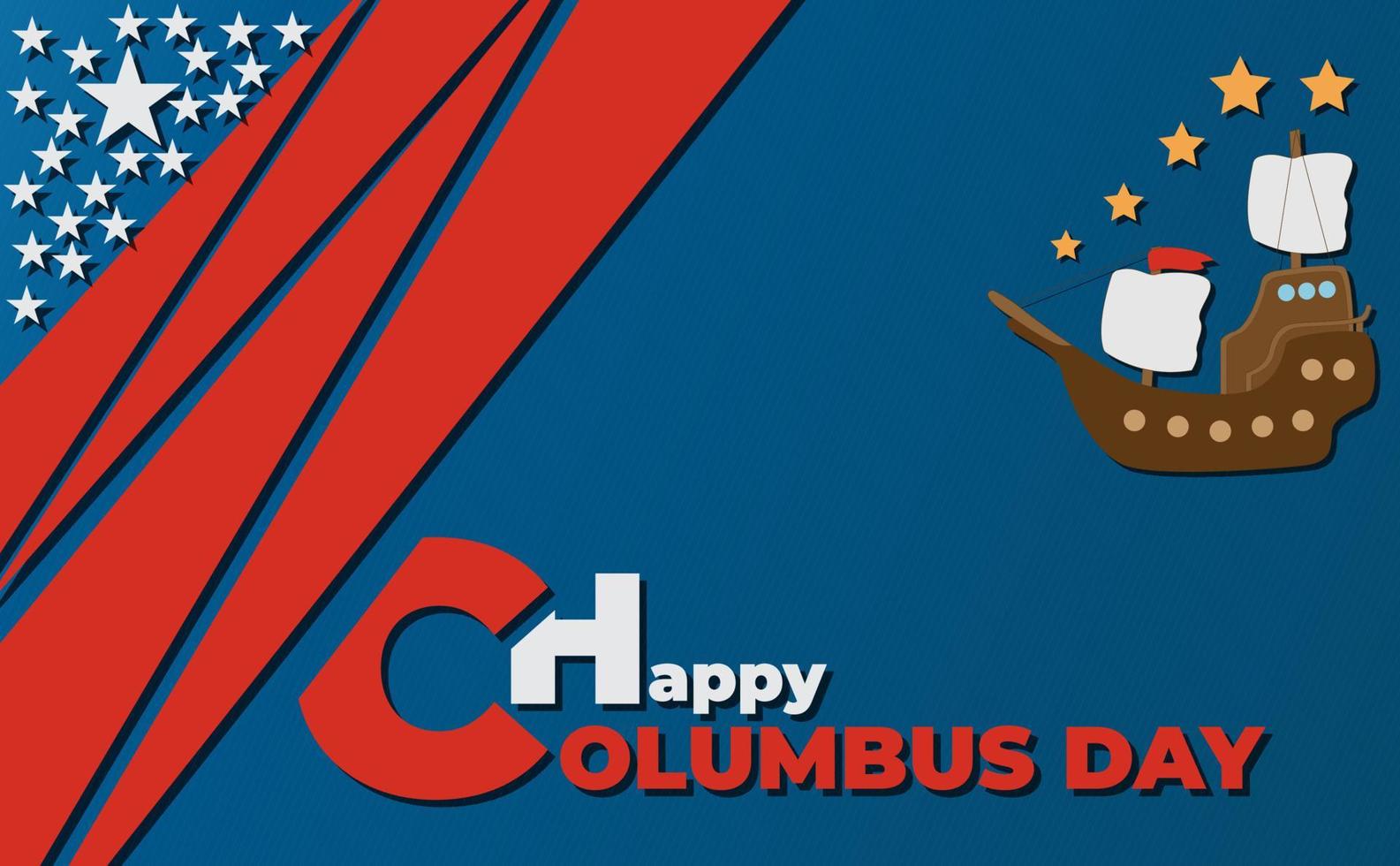 Happy Columbus Day Banner mit Schiff und Kopierbereich, um Inhalte mit diesem Thema zu platzieren. vektor