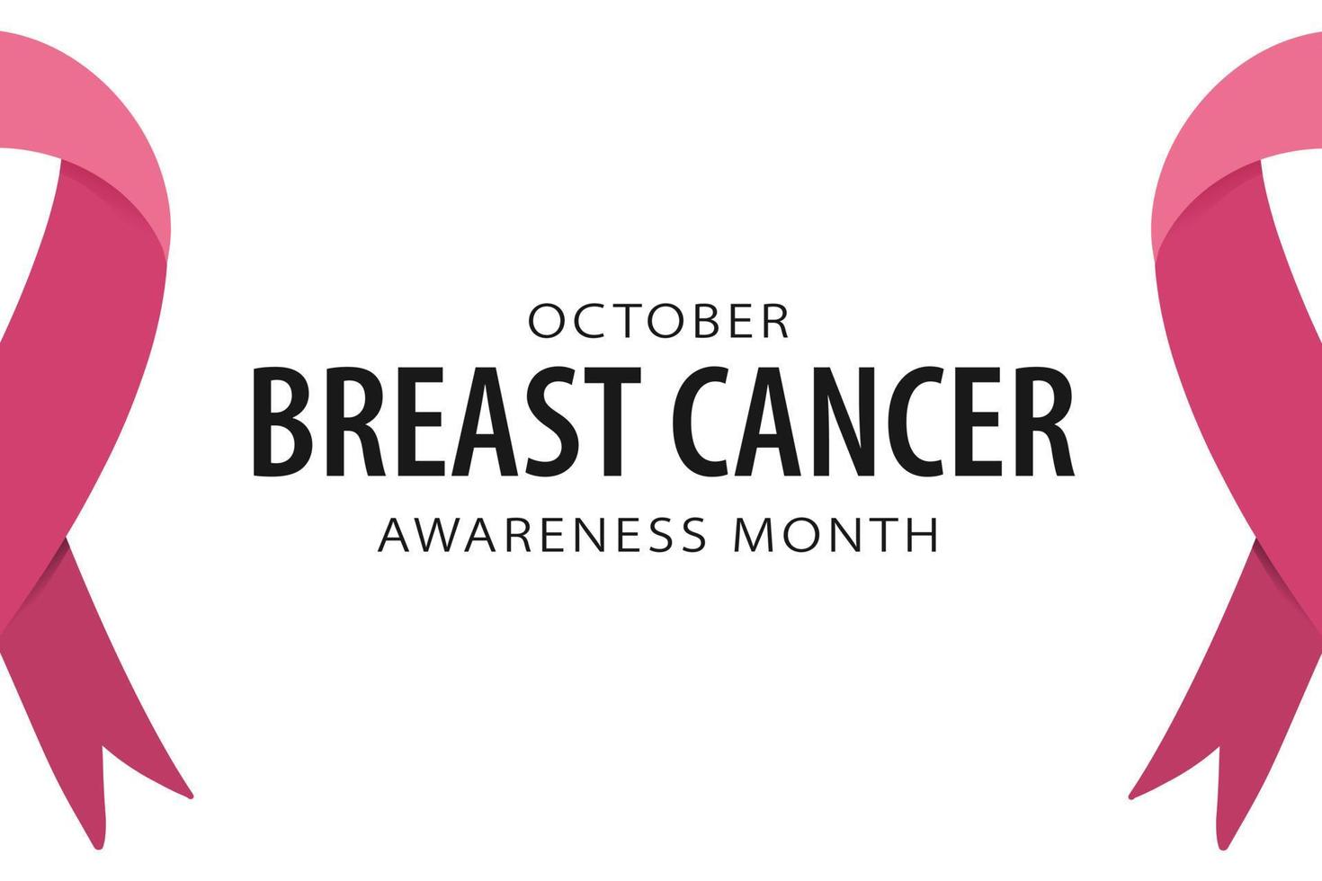 bröst cancer medvetenhet månad oktober baner med rosa band. kopia Plats för text. enkel minimalistisk affisch design. vektor illustration isolerat på vit bakgrund.