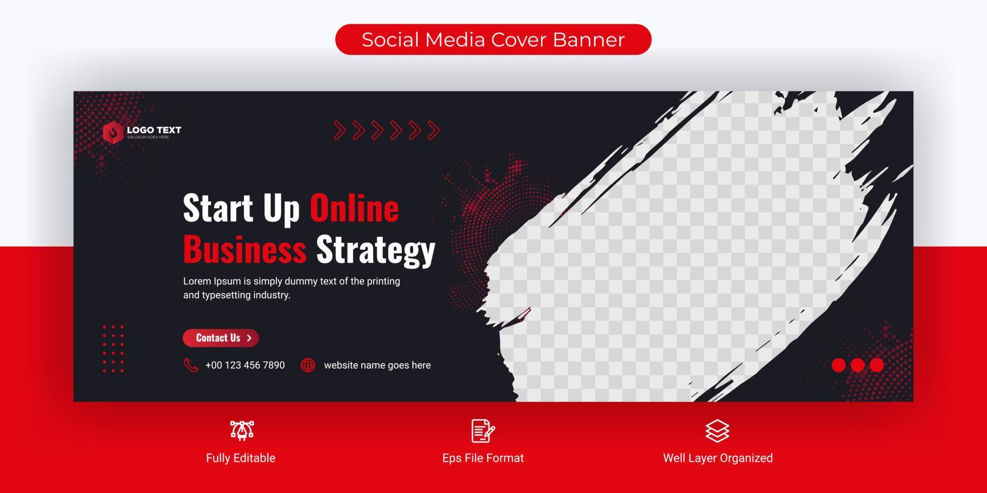 kreativ företagsverksamhet marknadsföring sociala medier täcka banner post mall vektor