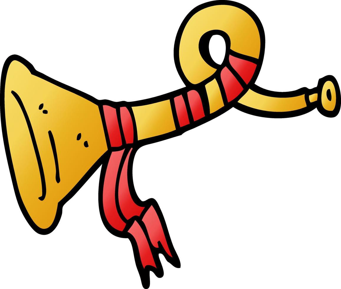 tecknad doodle curled horn instrument vektor
