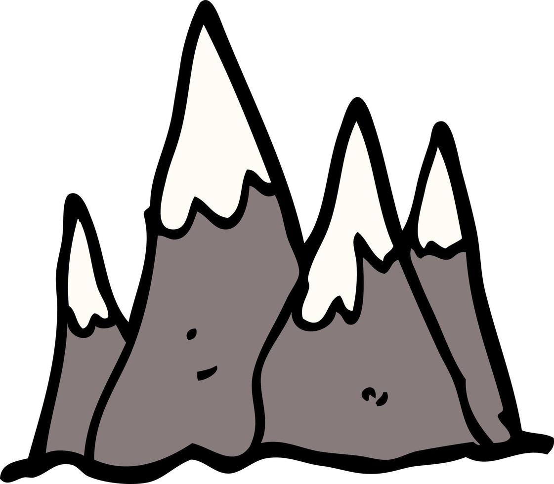 cartoon doodle hohe berge vektor