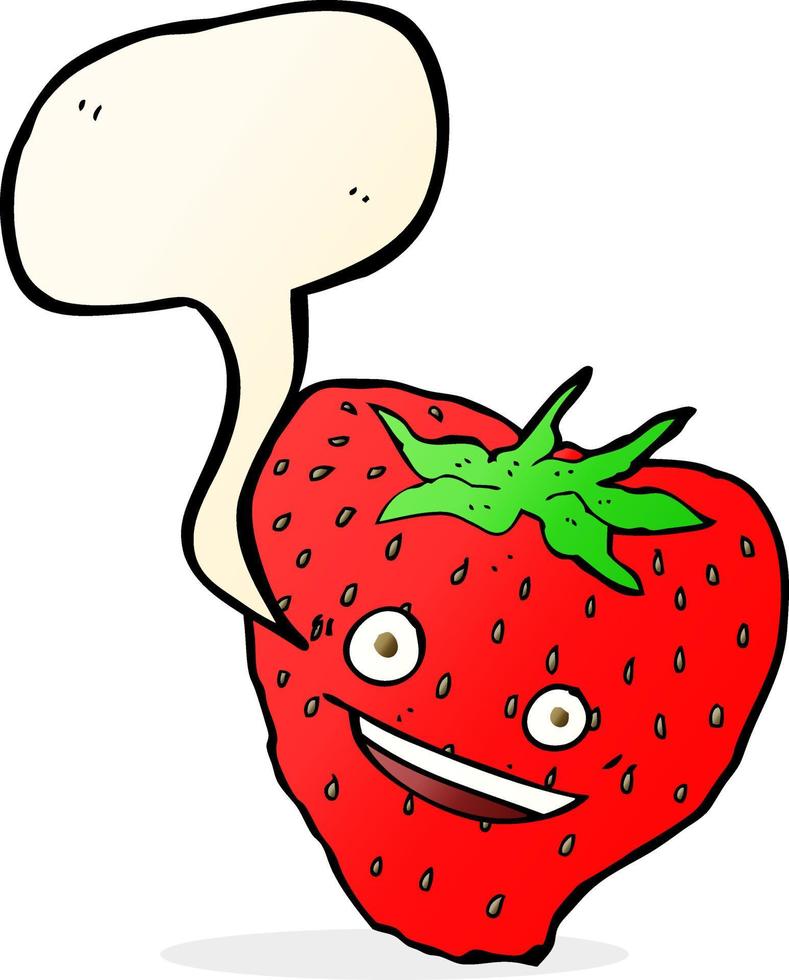 tecknad serie jordgubb med Tal bubbla vektor