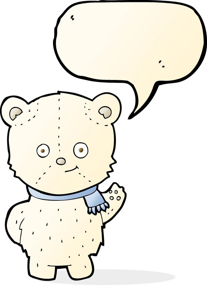 niedlicher Cartoon-Eisbär mit Sprechblase vektor