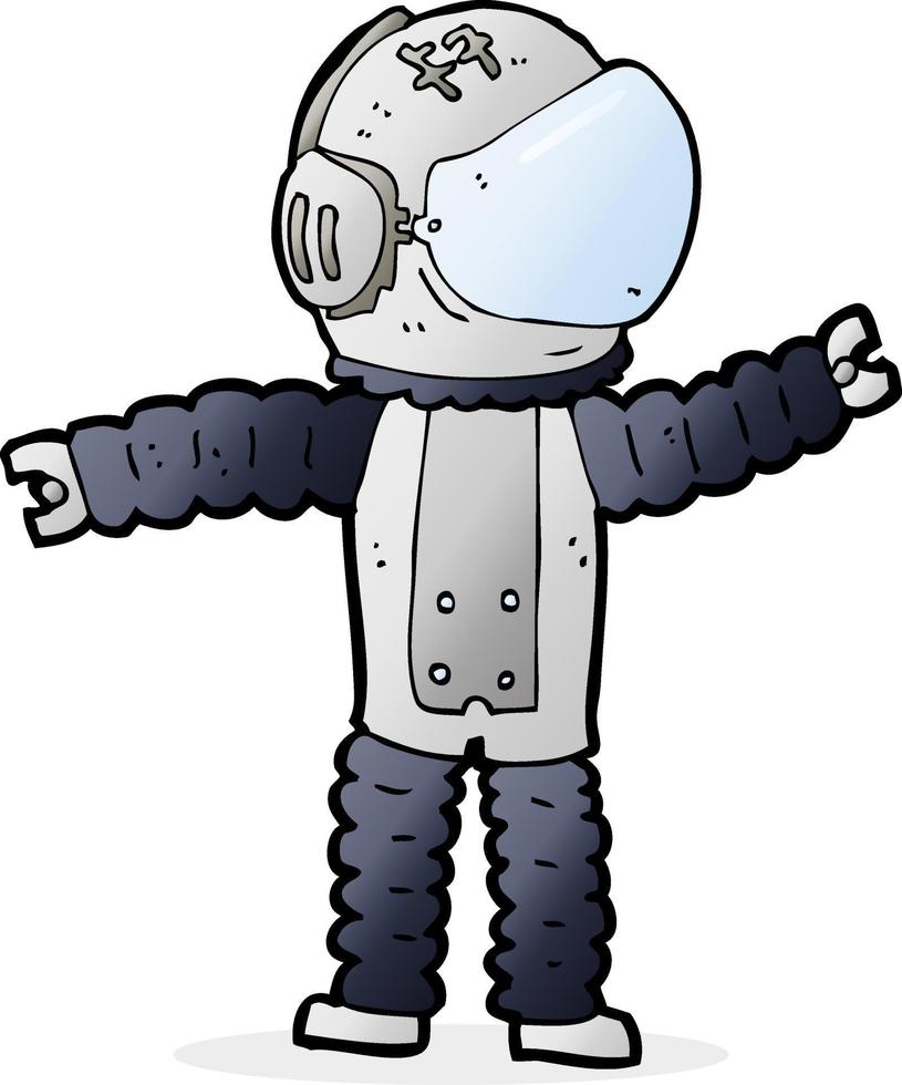 Cartoon-Astronaut erreicht vektor