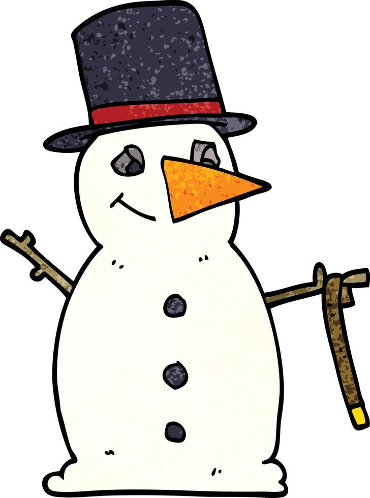 Cartoon-Doodle-Schneemann vektor