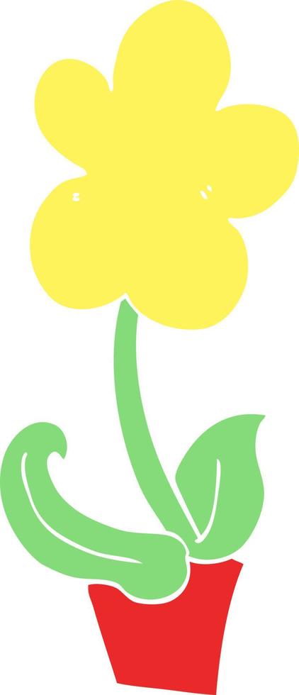 niedliche Cartoon-Blume im flachen Farbstil vektor