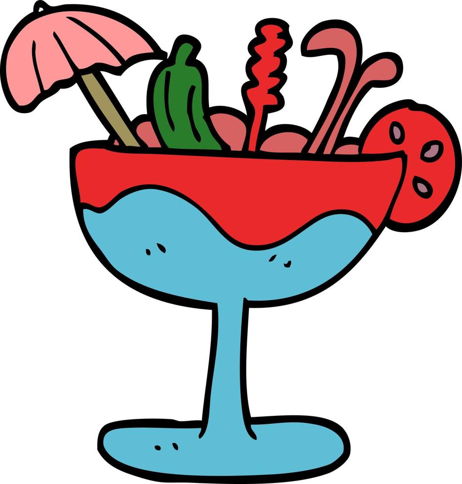 Cartoon-Doodle tropischer Cocktail vektor