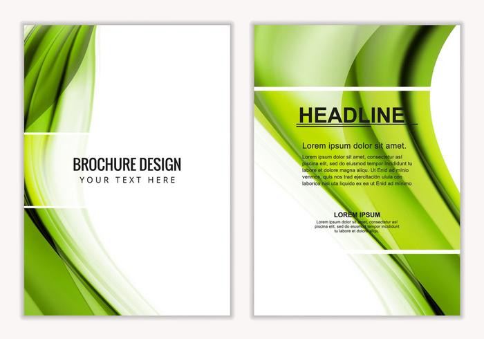 Gratis Vector Green Wavy Business Brochure