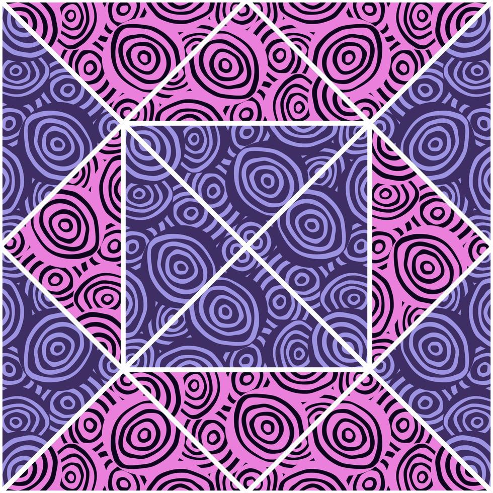 kreis formt nahtloses muster des kaleidoskops. dekorative abstrakte Mosaikverzierung. vektor