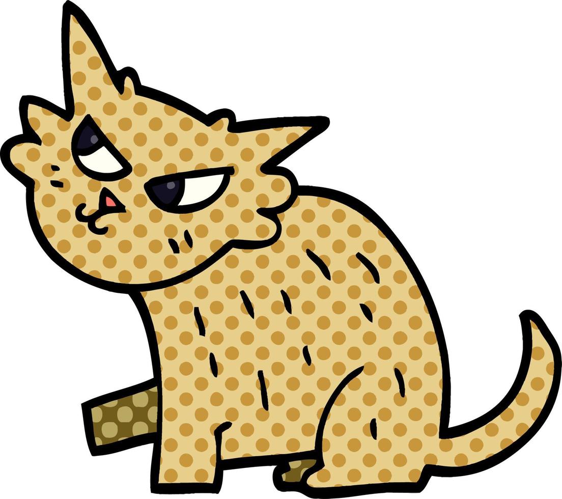 Cartoon-Doodle schlaue Katze vektor