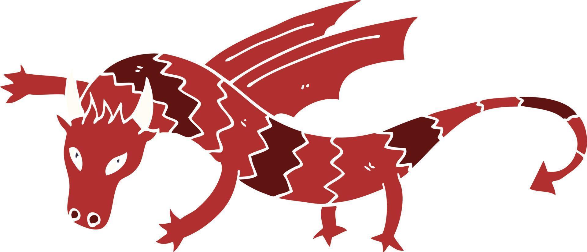 tecknad serie klotter flygande drake vektor