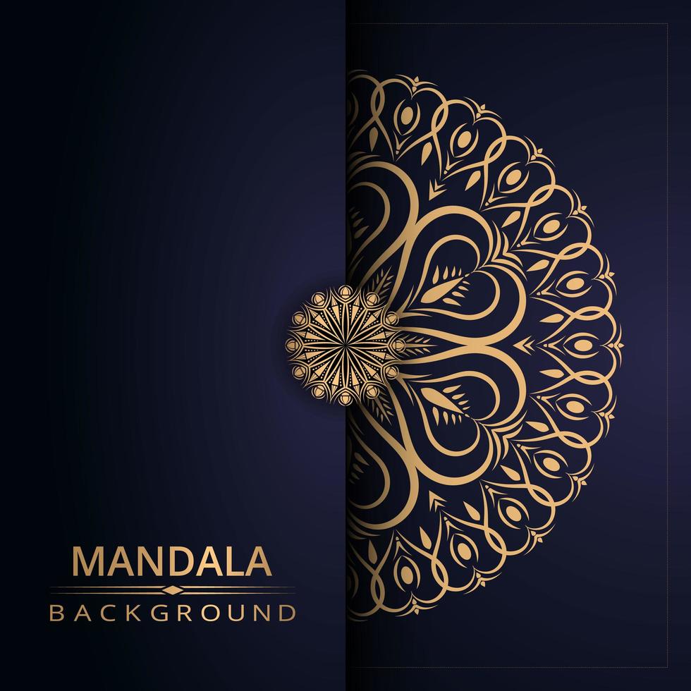 mandala bakgrund med gyllene arabesk stil vektor