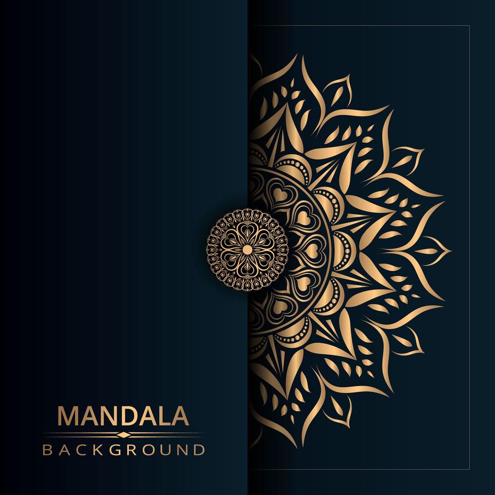 goldener Mandala-Designhintergrund vektor