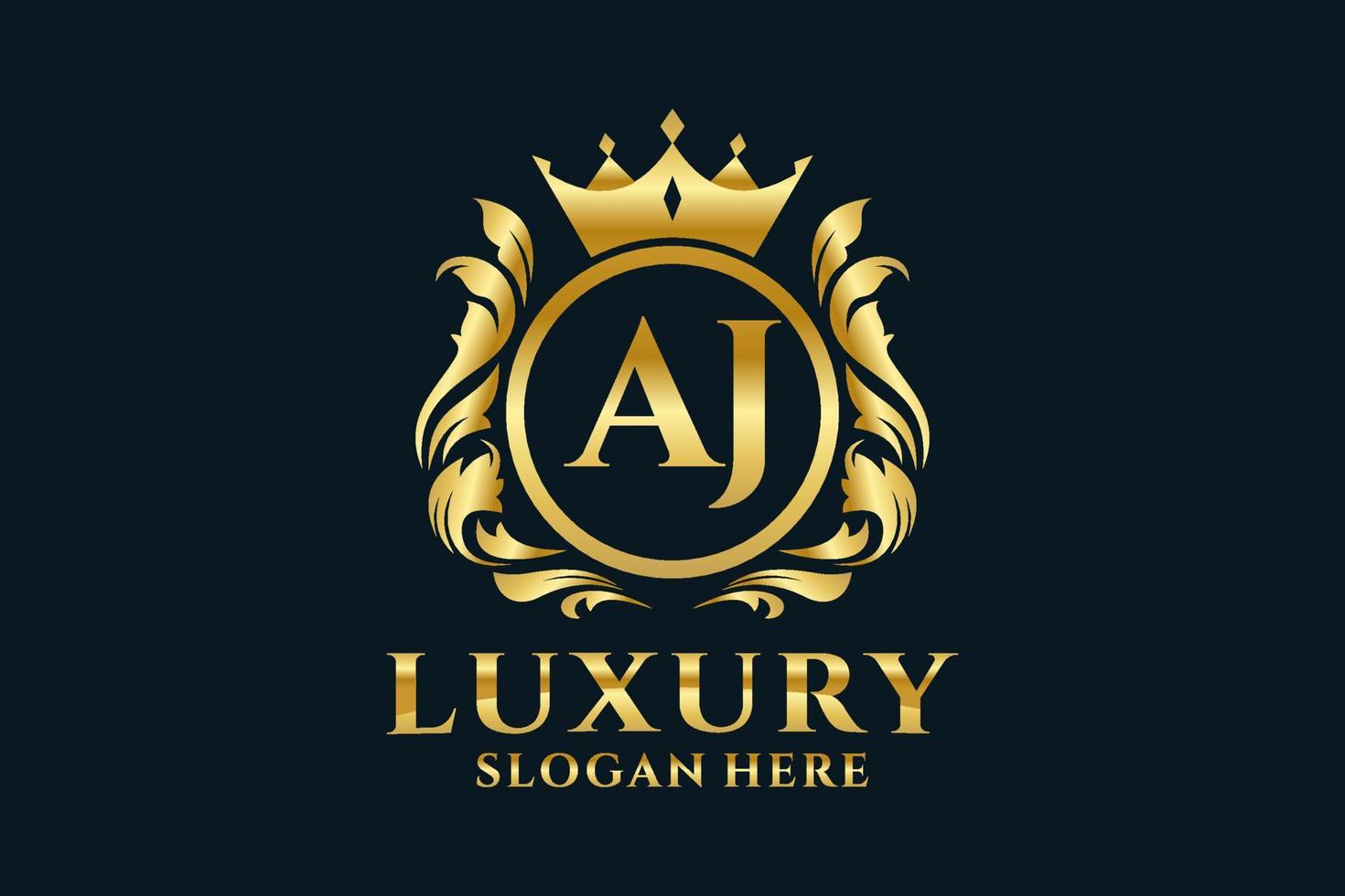 königliche Luxus-Logo-Vorlage mit anfänglichem aj-Buchstaben in Vektorgrafiken für luxuriöse Branding-Projekte und andere Vektorillustrationen. vektor