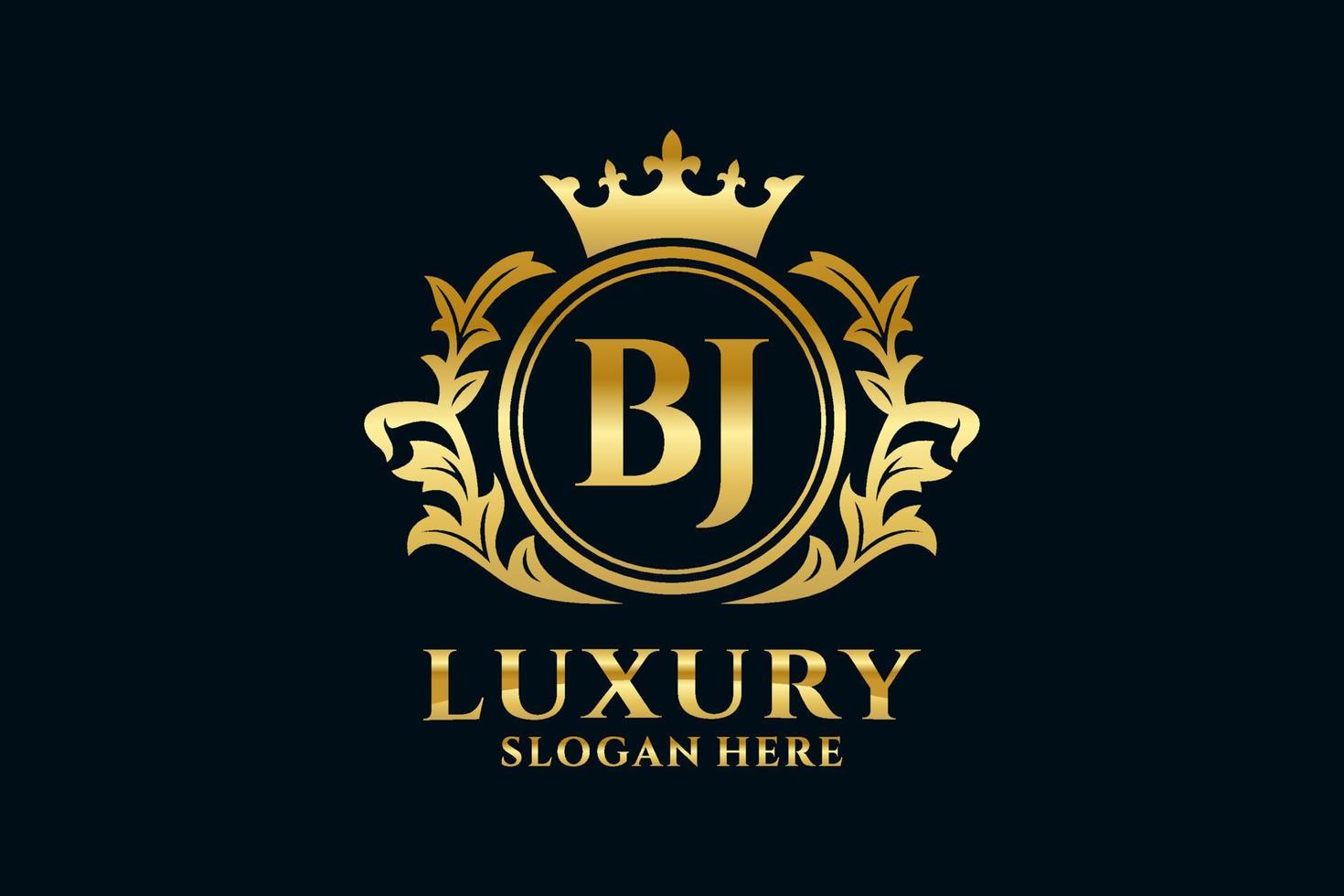 königliche luxus-logo-vorlage mit anfänglichem bj-buchstaben in vektorkunst für luxuriöse branding-projekte und andere vektorillustrationen. vektor