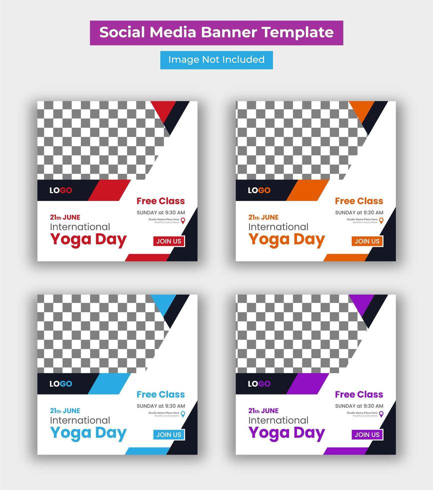 Welt Yoga Tag Promo Social Media vektor