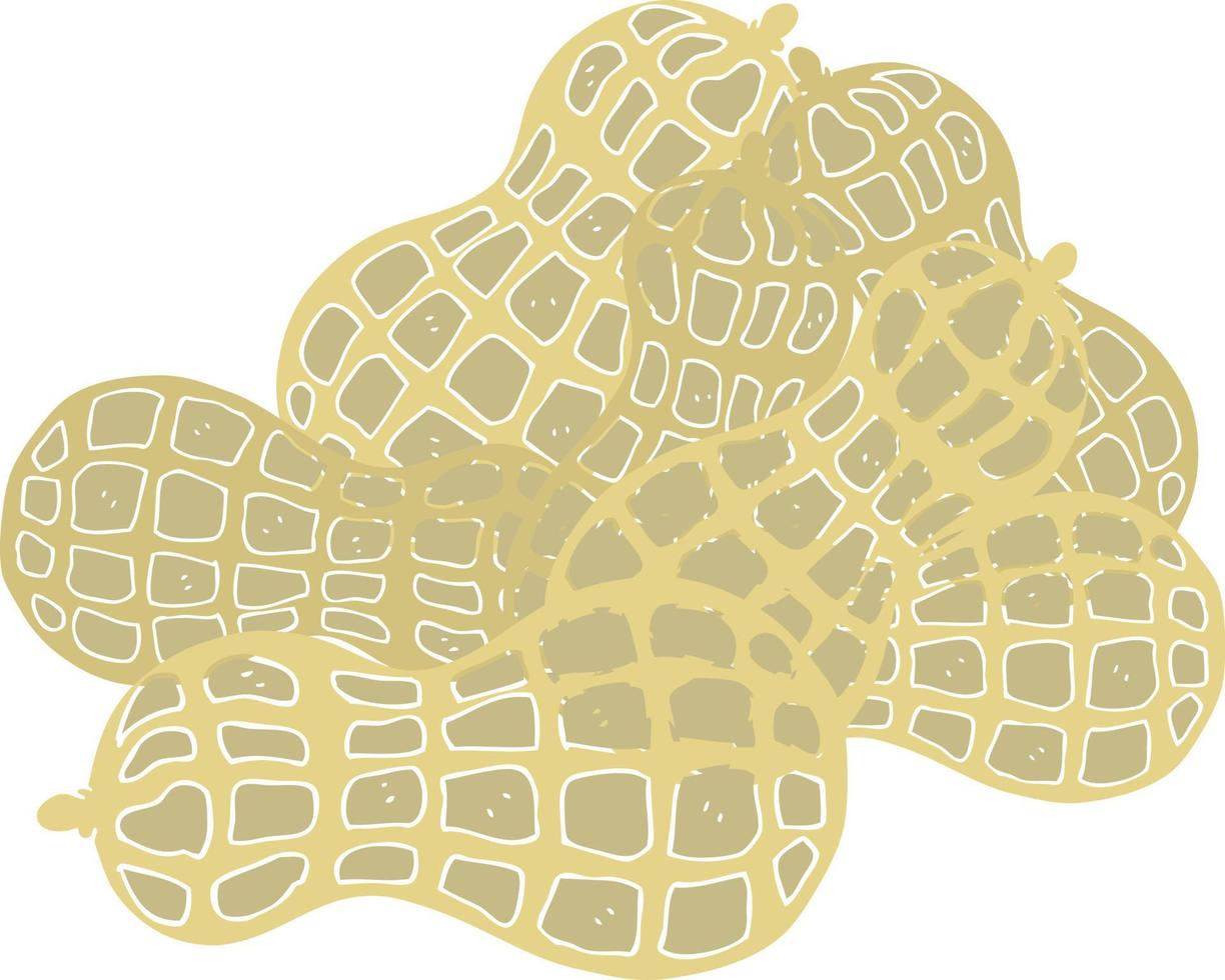 platt Färg illustration av en tecknad serie jordnötter vektor