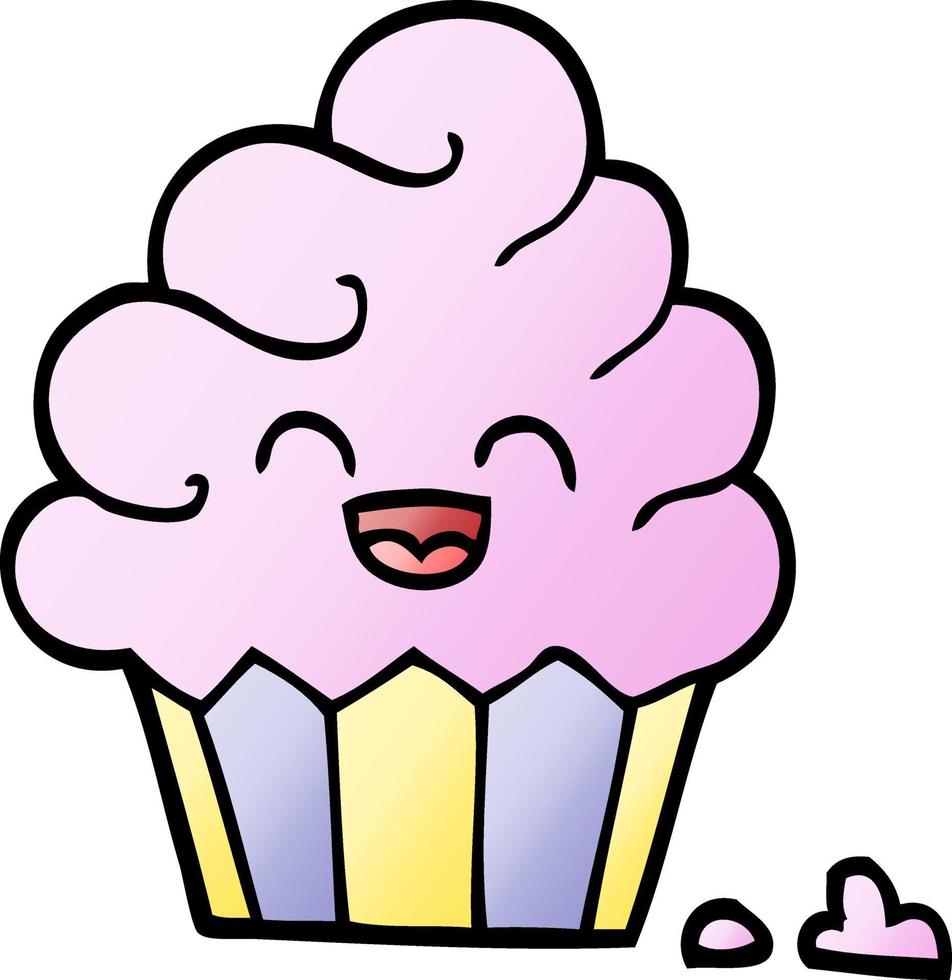 Vektor-Gradienten-Illustration Cartoon-Cupcake vektor