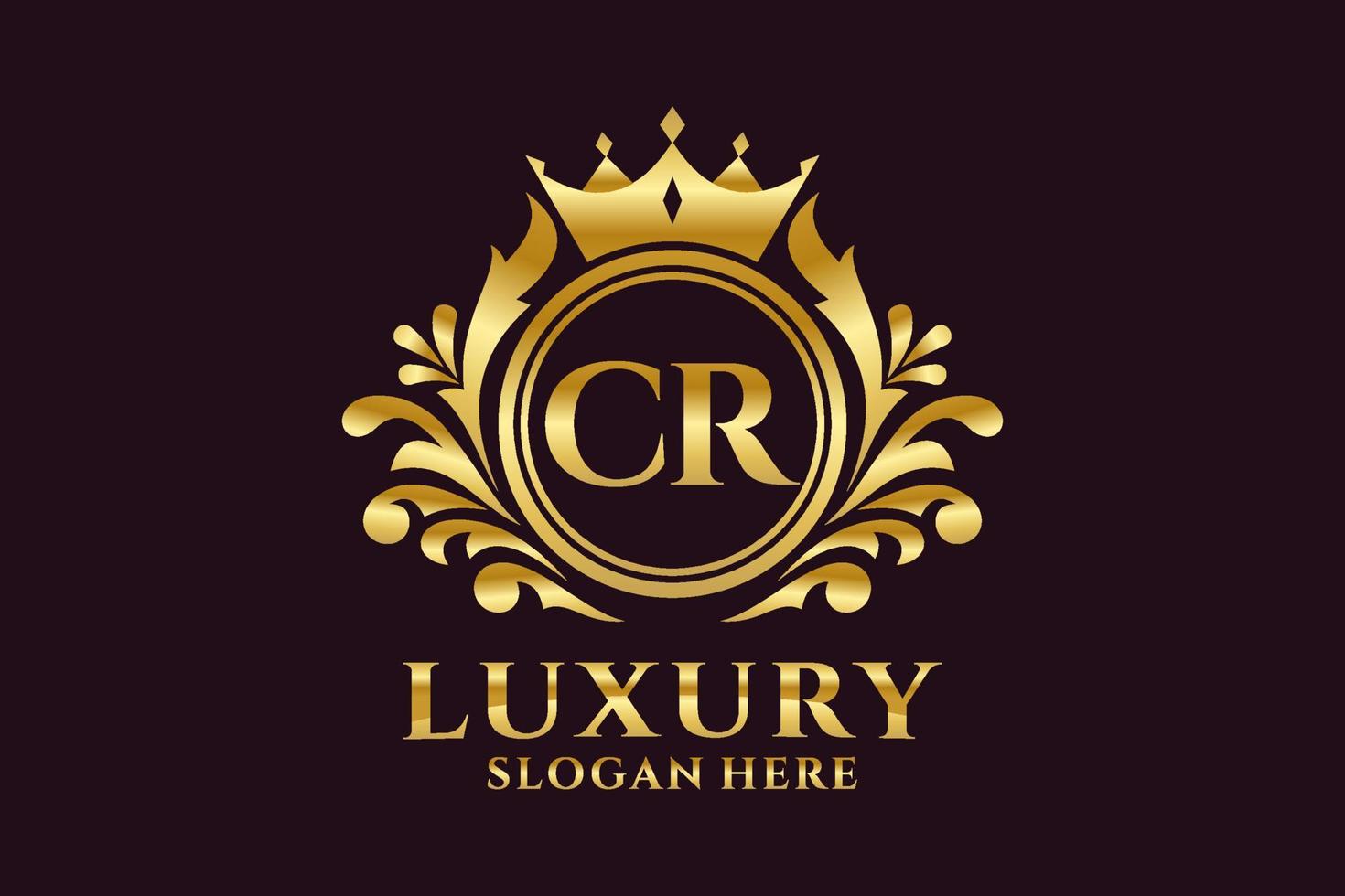 Royal Luxury Logo-Vorlage mit anfänglichem Cr-Buchstaben in Vektorgrafiken für luxuriöse Branding-Projekte und andere Vektorillustrationen. vektor