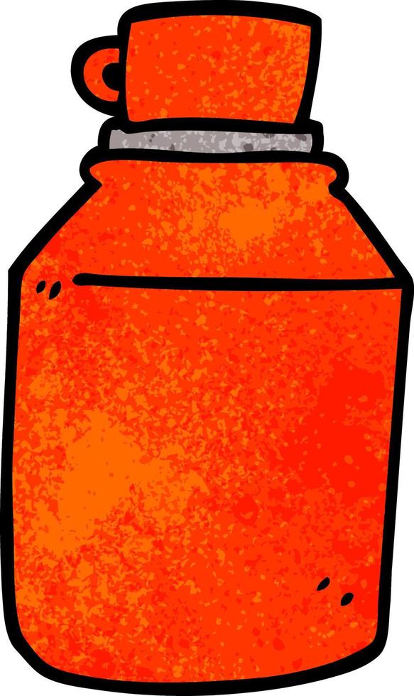 tecknad serie klotter varm drycker flaska vektor