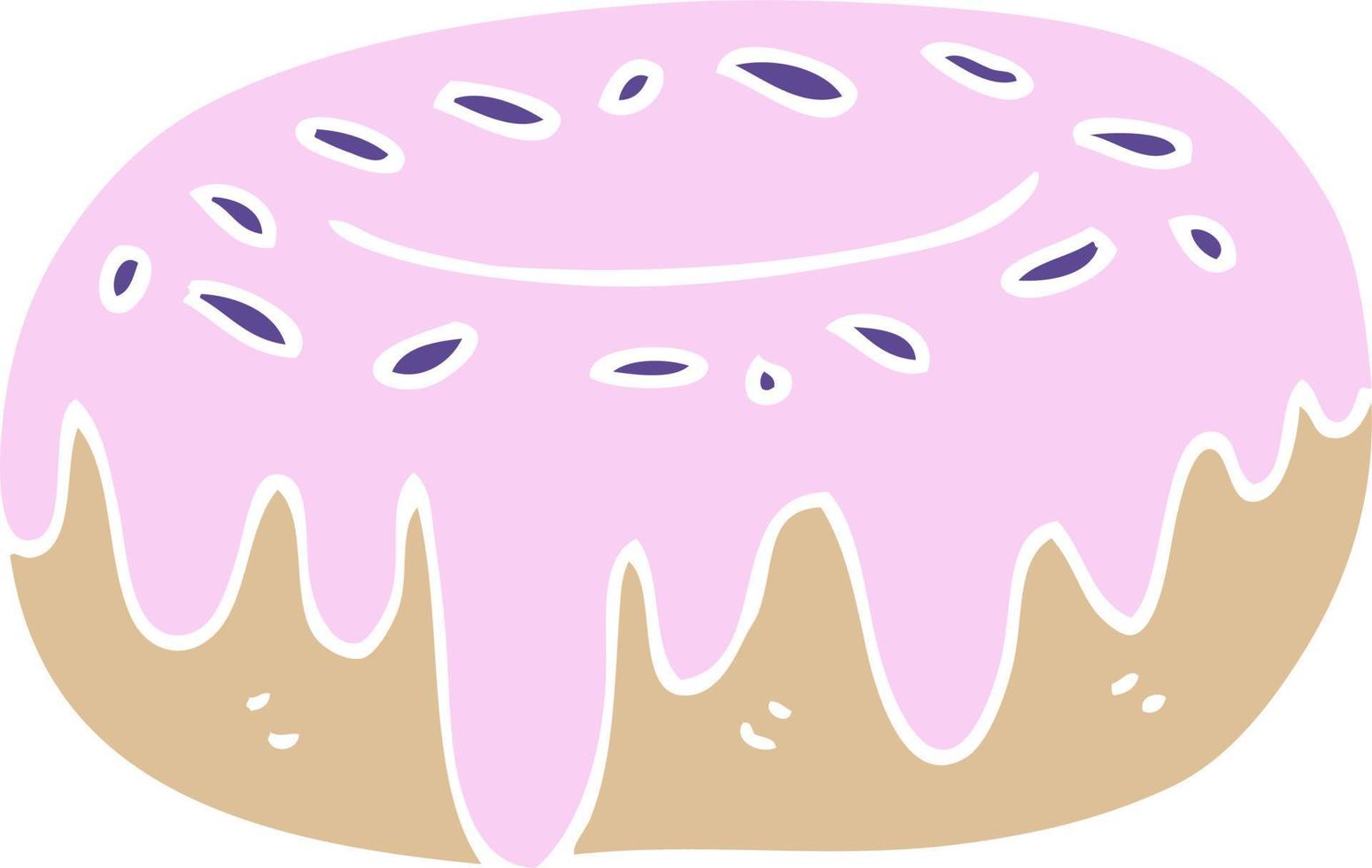 Cartoon-Doodle-Donut mit Streuseln vektor