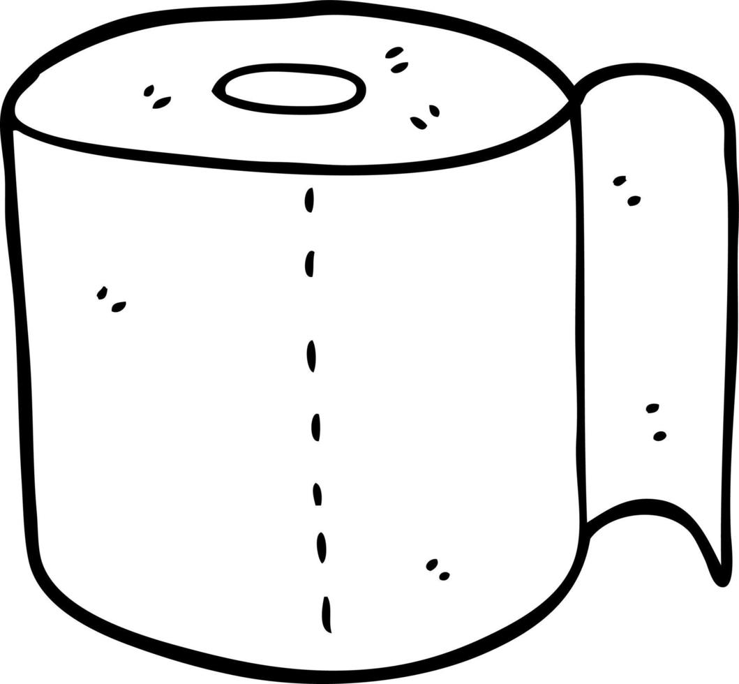 strichzeichnung cartoon toilettenpapierrolle vektor