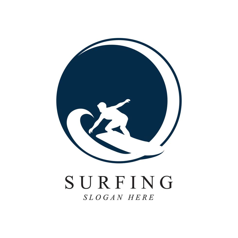 Surf-Logo-Vektor-Template-Design vektor