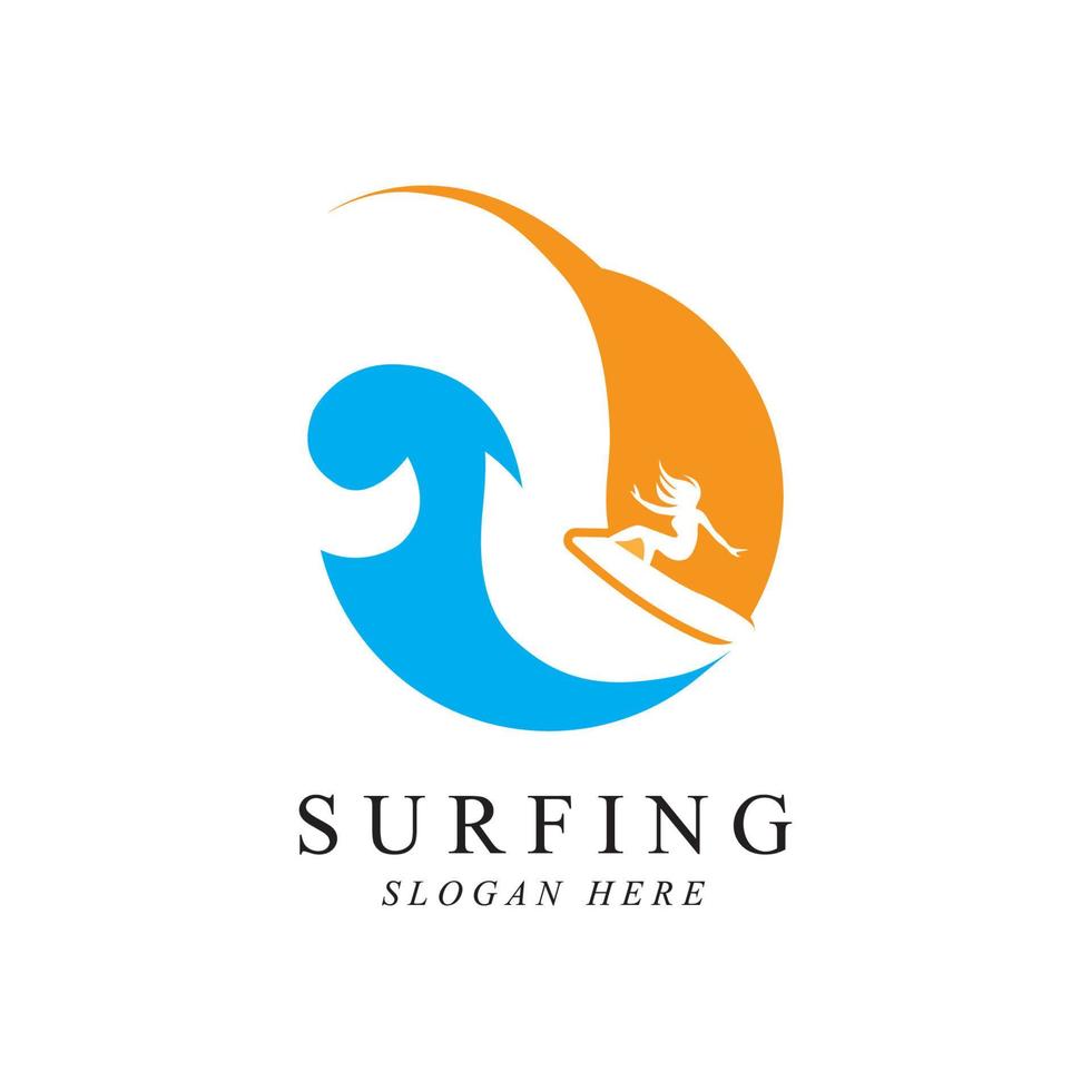 Surf-Logo-Vektor-Template-Design vektor