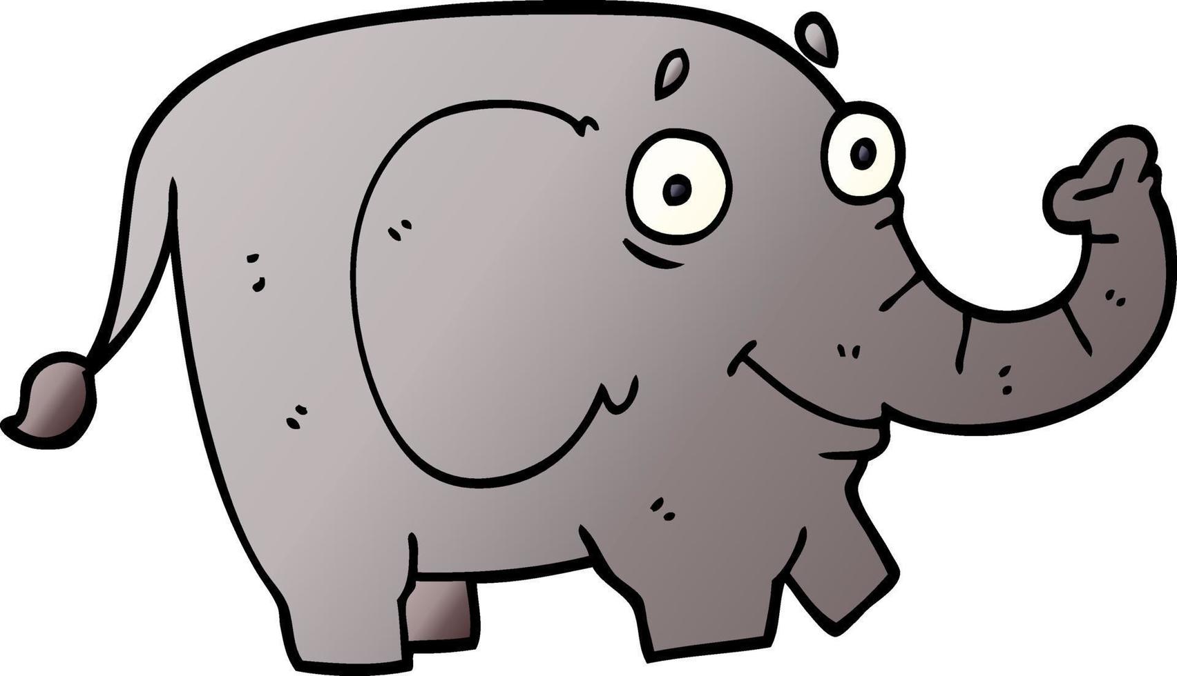 tecknad doodle rolig elefant vektor