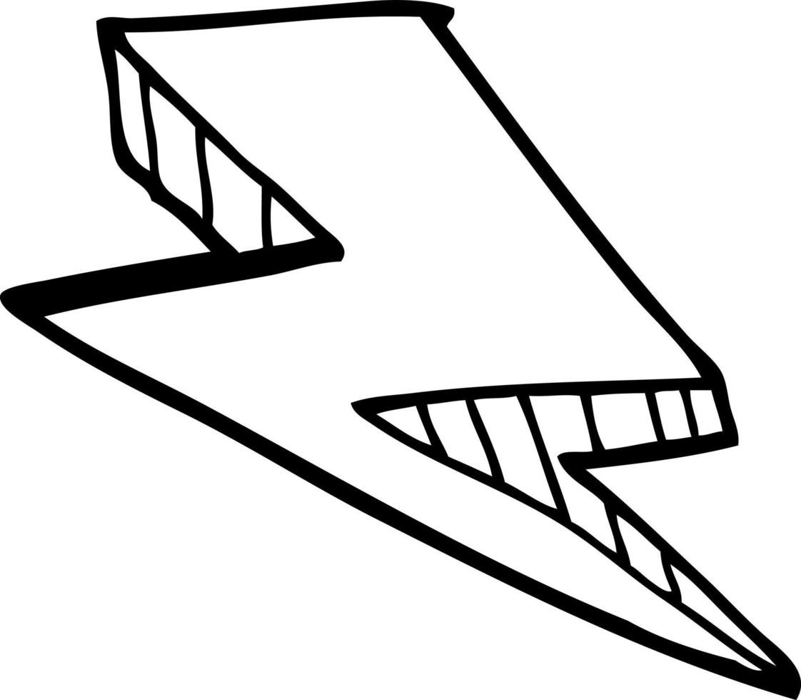 linje teckning tecknad serie lighte bult vektor