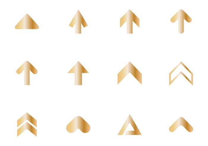 Gratis Golden Arrow Icon Vector