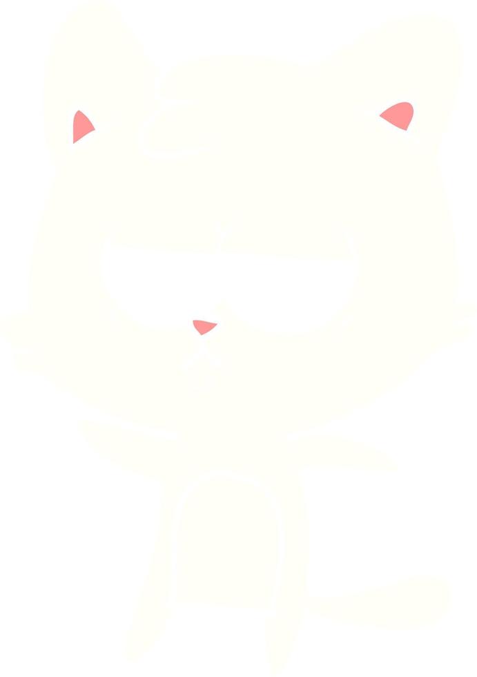 uttråkad platt färg stil tecknad katt vektor