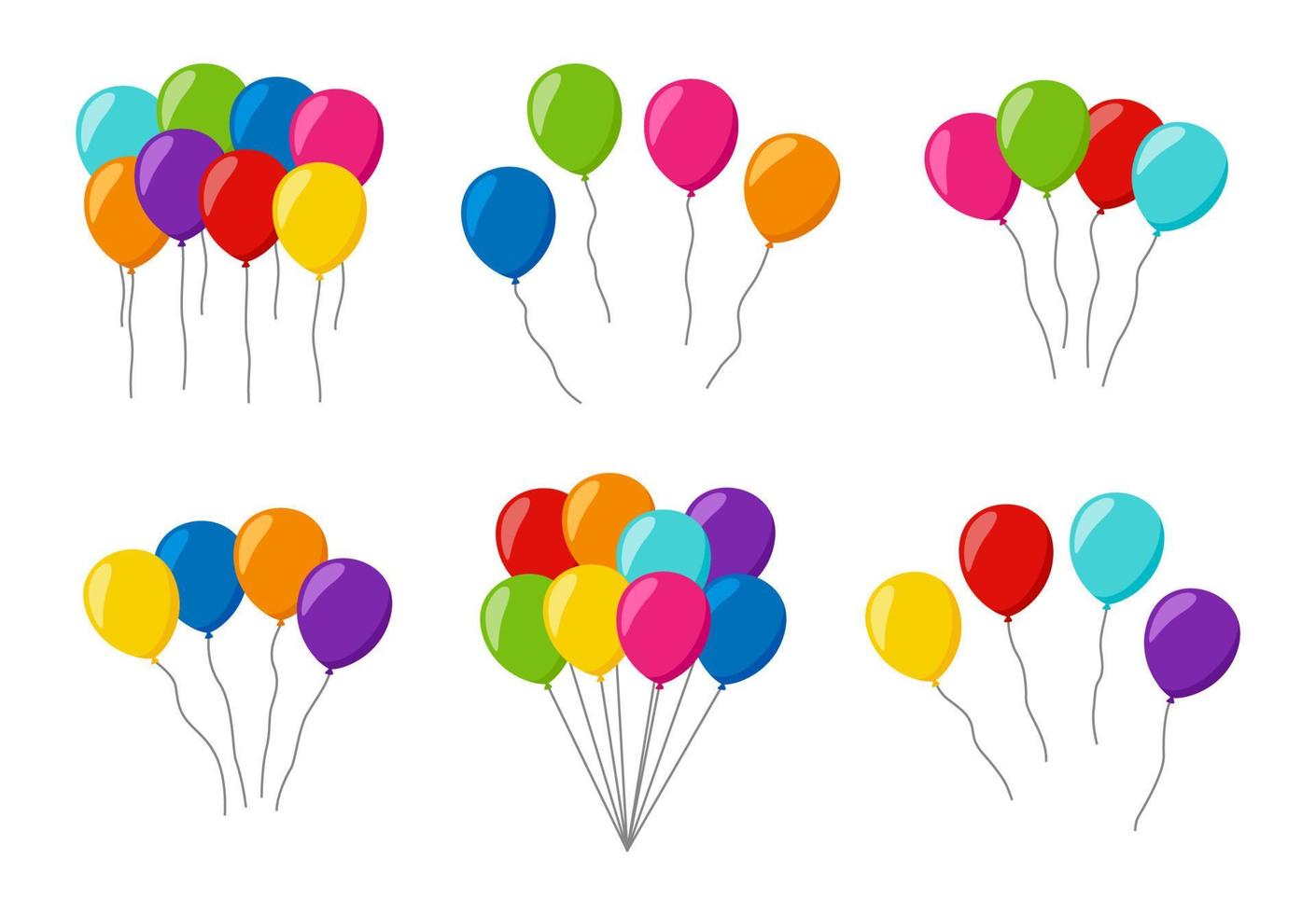 uppsättning av färgrik helium ballonger vektor