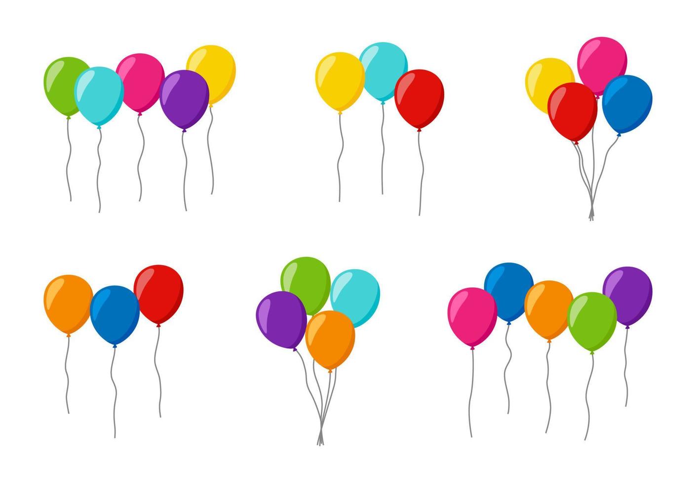 uppsättning av färgrik helium ballonger vektor
