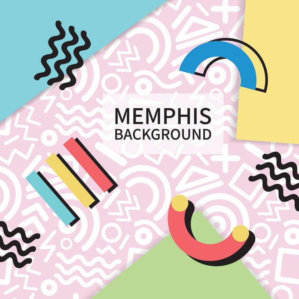 bunte memphis Vektorgrafiken abstrakte Hintergrunddesign vektor