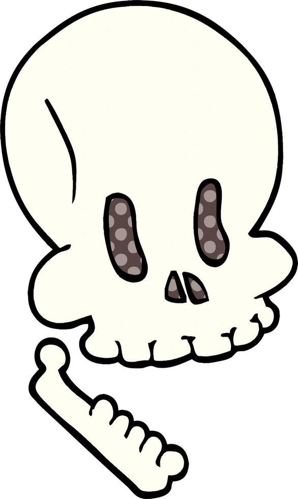 tecknad doodle halloween skalle vektor