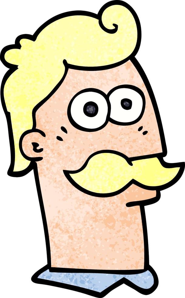 Cartoon-Doodle-Mann mit Schnurrbart vektor