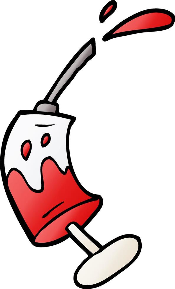 Cartoon-Doodle-Spritze mit Blut vektor