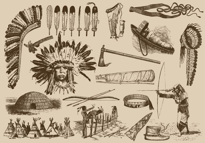 Native american items vektor